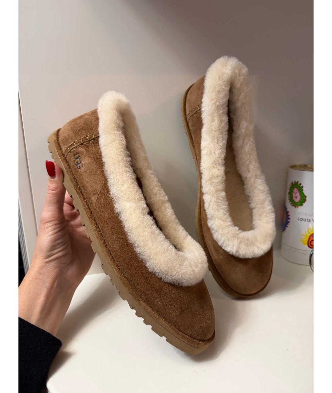 UGG AUSTRALIA Коричневые замшевые балетки, фото 4