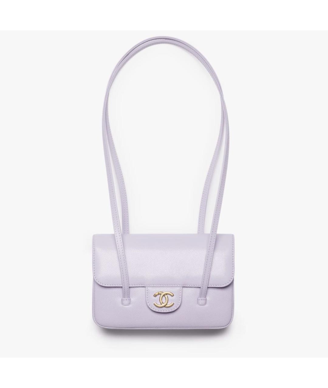 CHANEL Фиолетовая кожаная сумка через плечо, фото 5