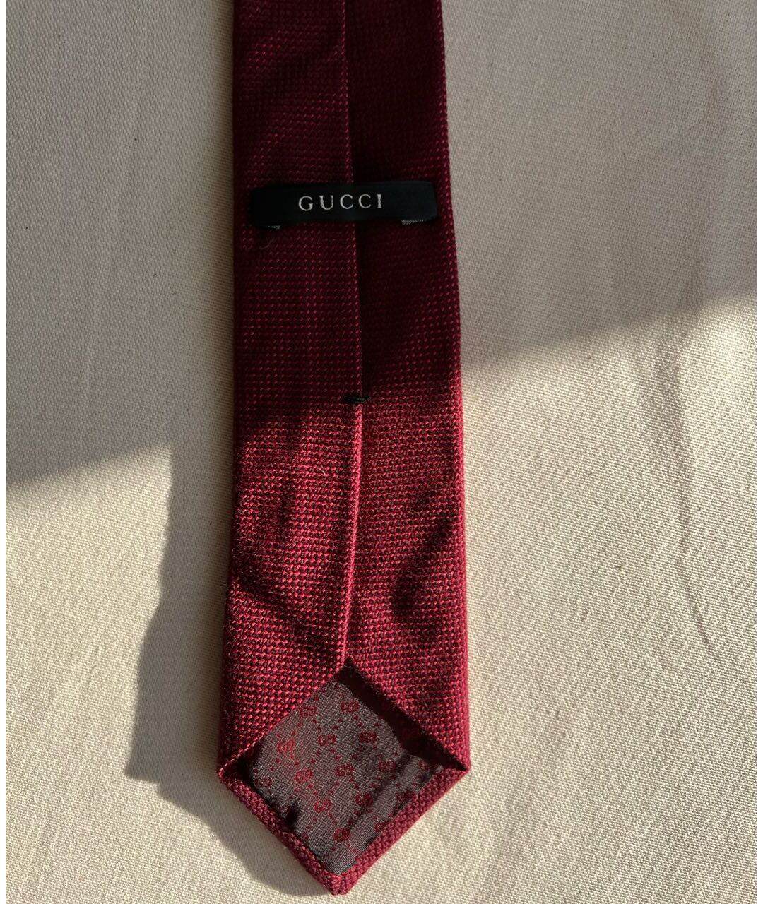GUCCI Красный шерстяной галстук, фото 3