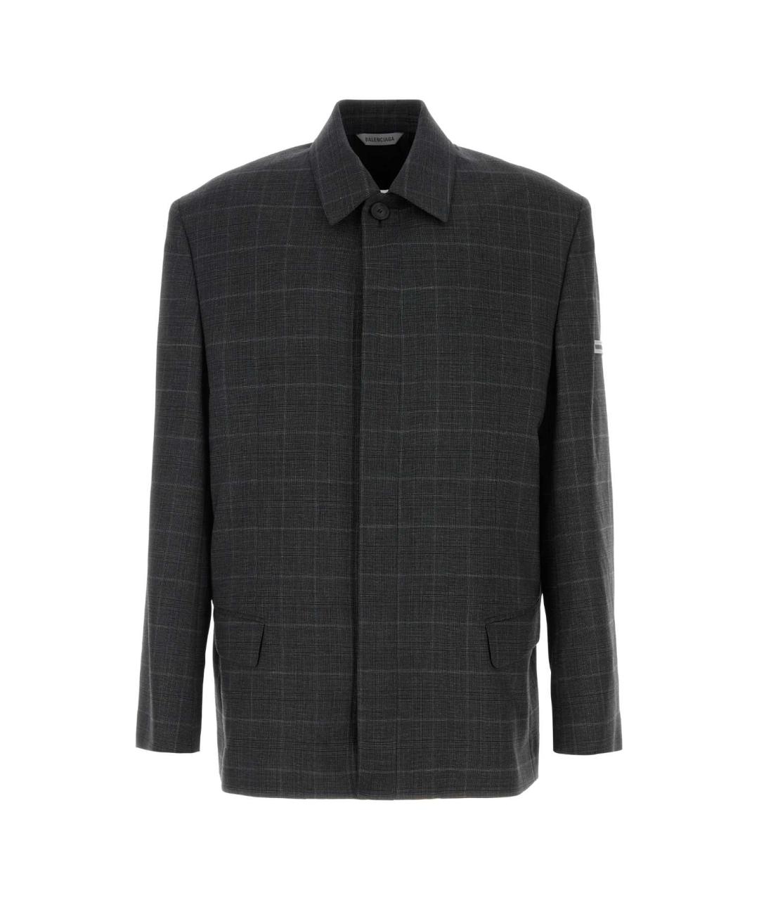 BALENCIAGA Антрацитовый шерстяной пиджак, фото 1