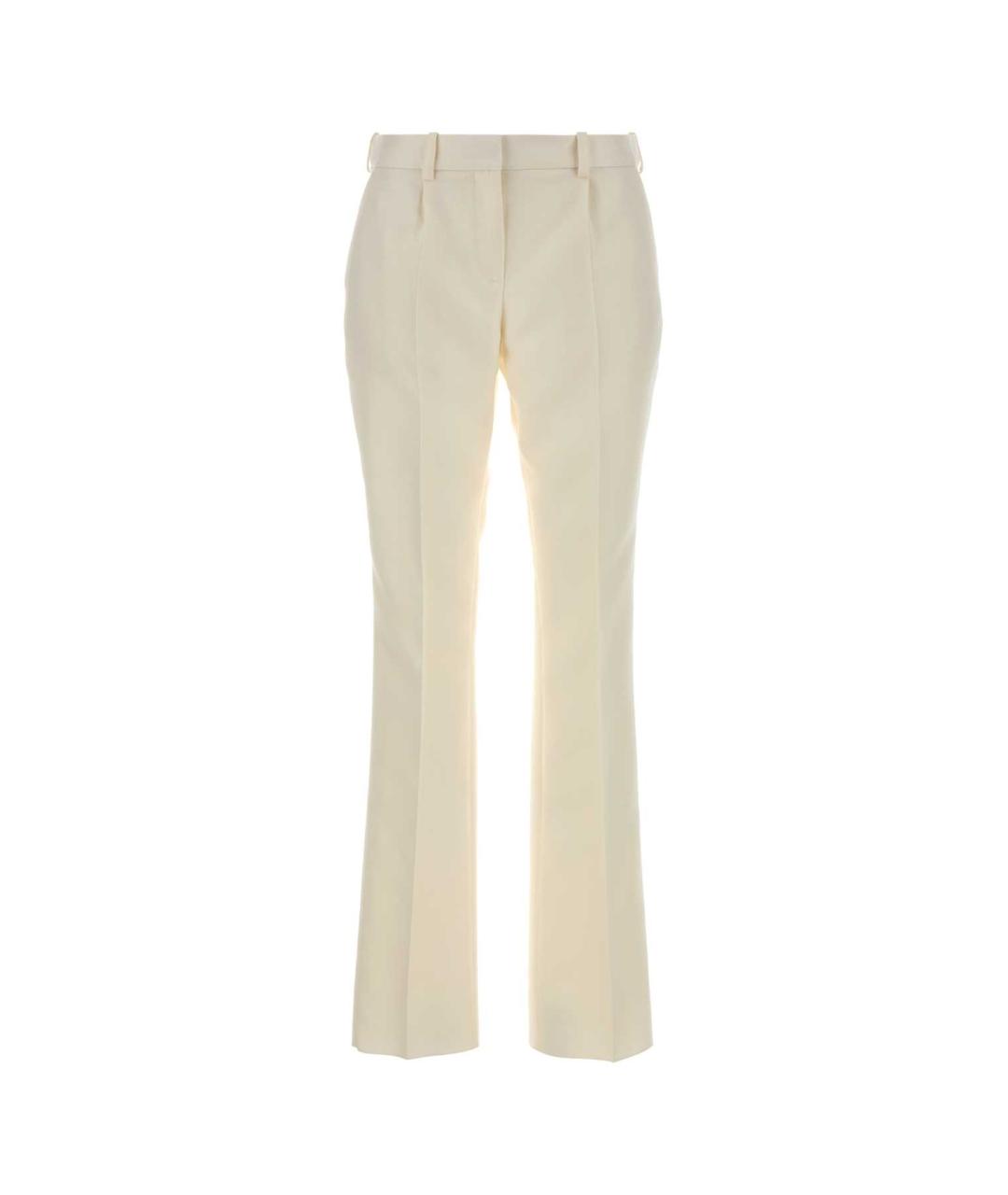 BALENCIAGA Бежевые шерстяные прямые брюки, фото 1