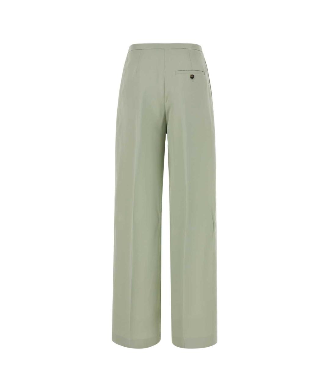 ALBERTA FERRETTI Зеленые вискозные прямые брюки, фото 2