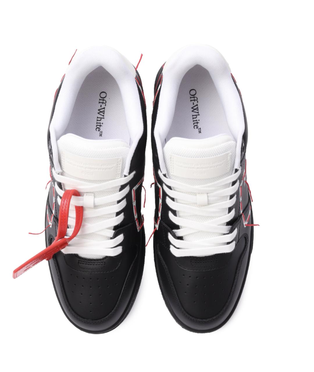 OFF-WHITE Черные кожаные низкие кроссовки / кеды, фото 4