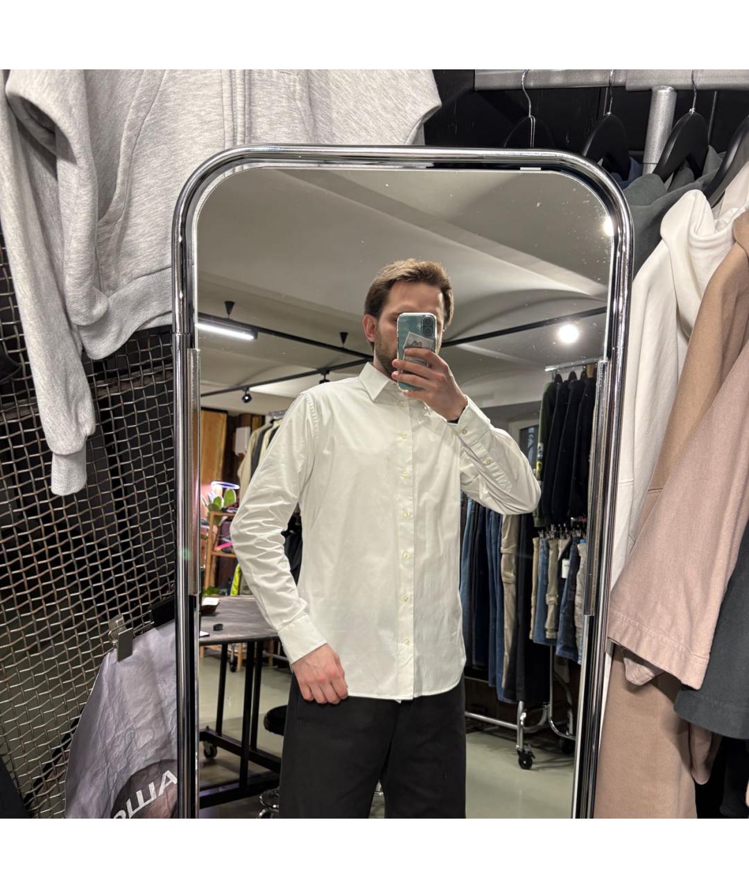 ARMANI COLLEZIONI Белая хлопковая классическая рубашка, фото 8