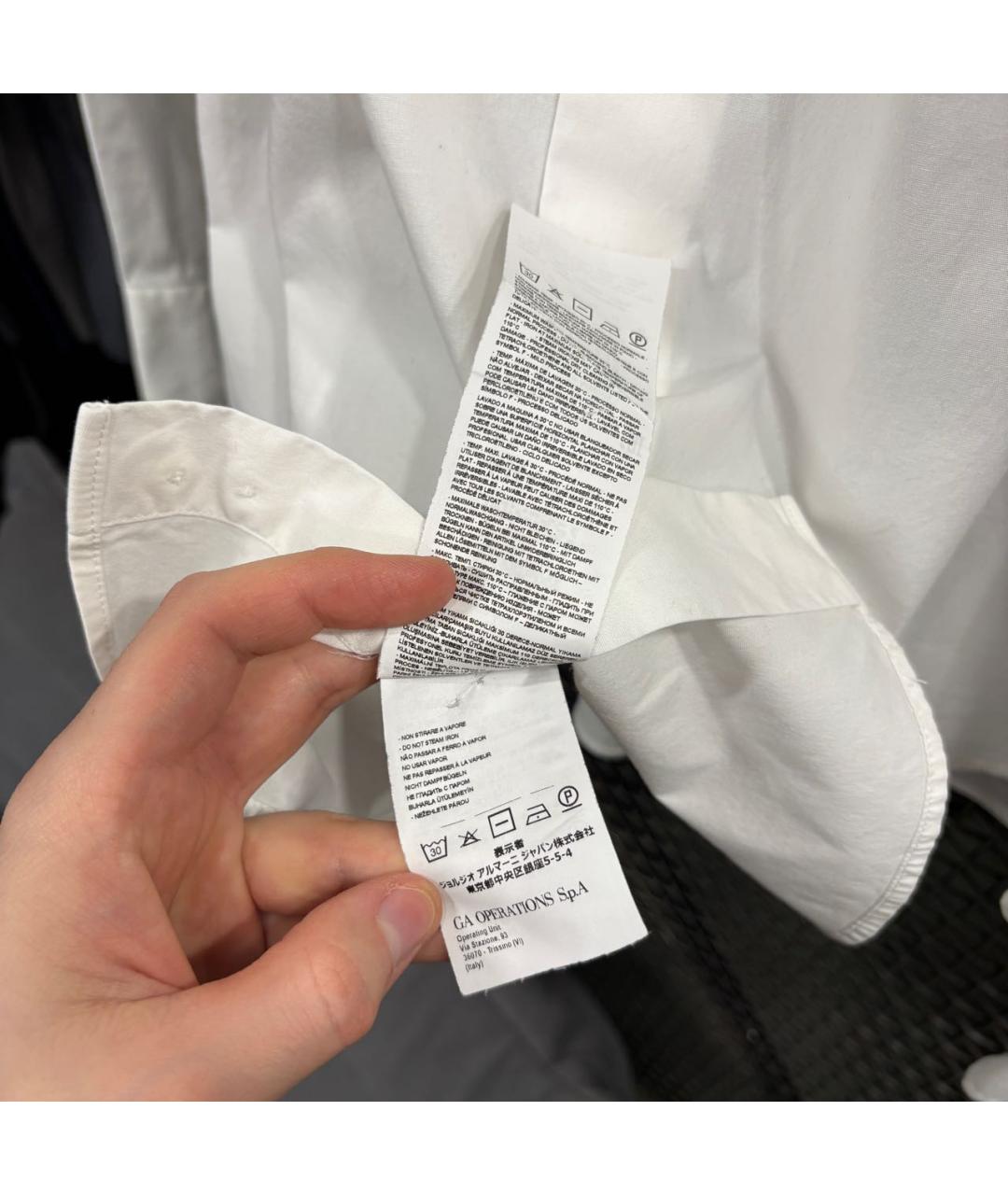 ARMANI COLLEZIONI Белая хлопковая классическая рубашка, фото 7