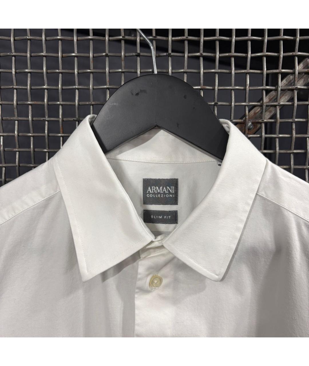 ARMANI COLLEZIONI Белая хлопковая классическая рубашка, фото 3