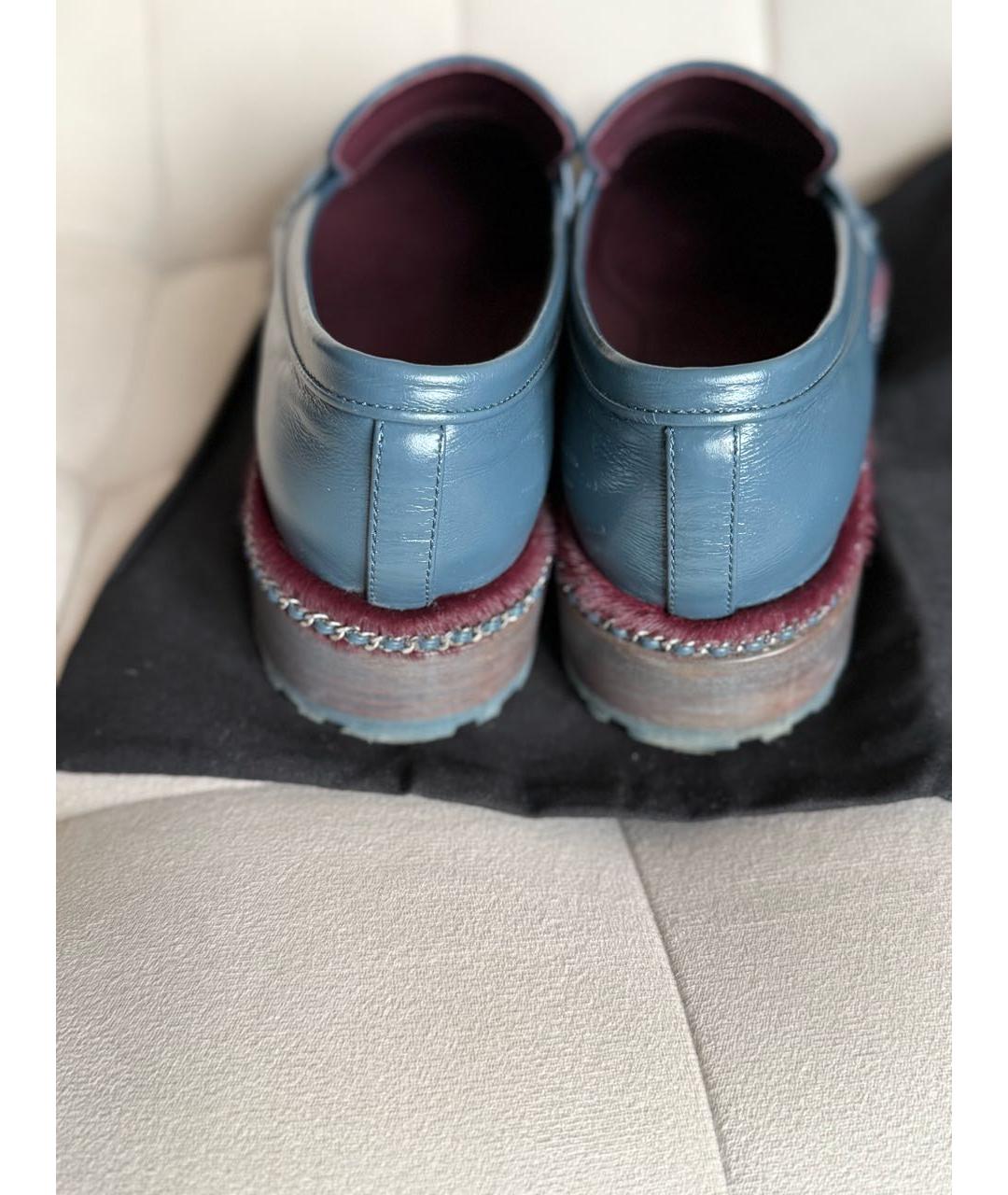 CHANEL Синие кожаные лоферы, фото 4