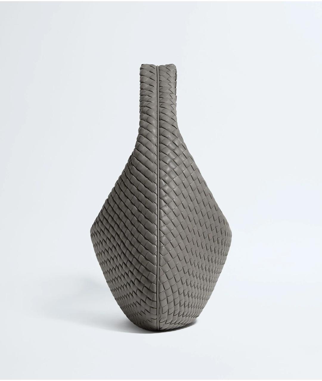 BOTTEGA VENETA Серая кожаная сумка тоут, фото 2