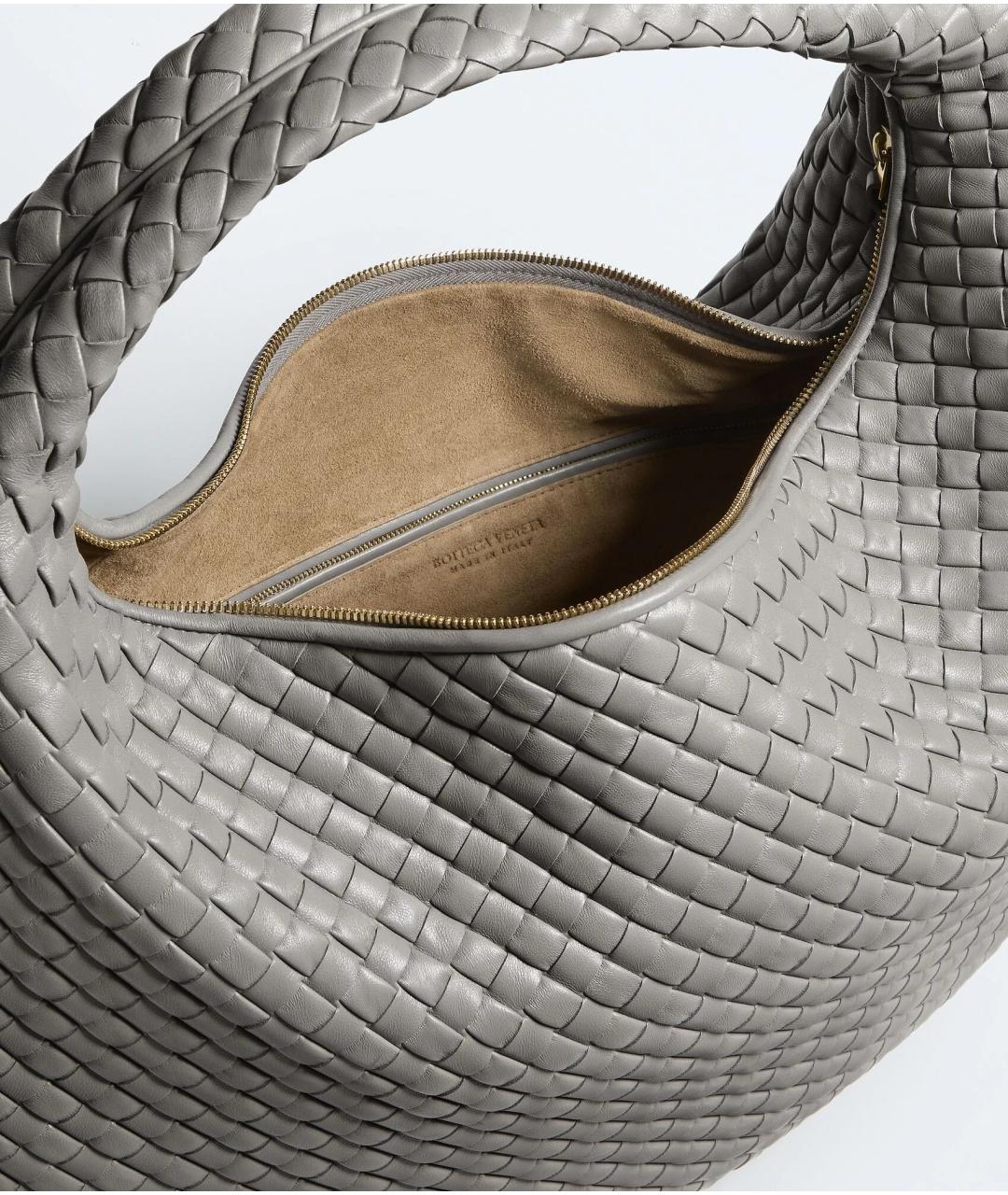 BOTTEGA VENETA Серая кожаная сумка тоут, фото 4