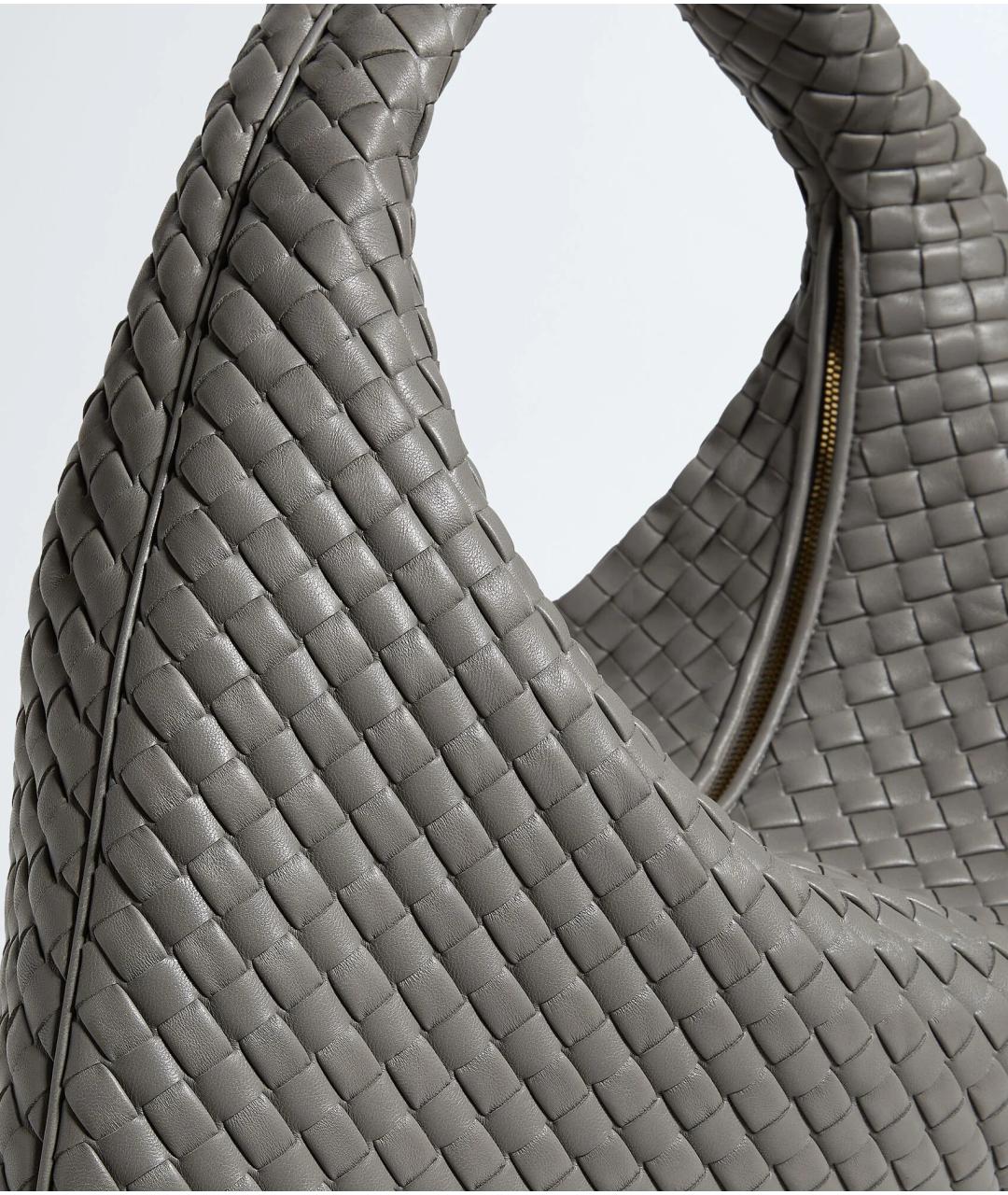 BOTTEGA VENETA Серая кожаная сумка тоут, фото 3