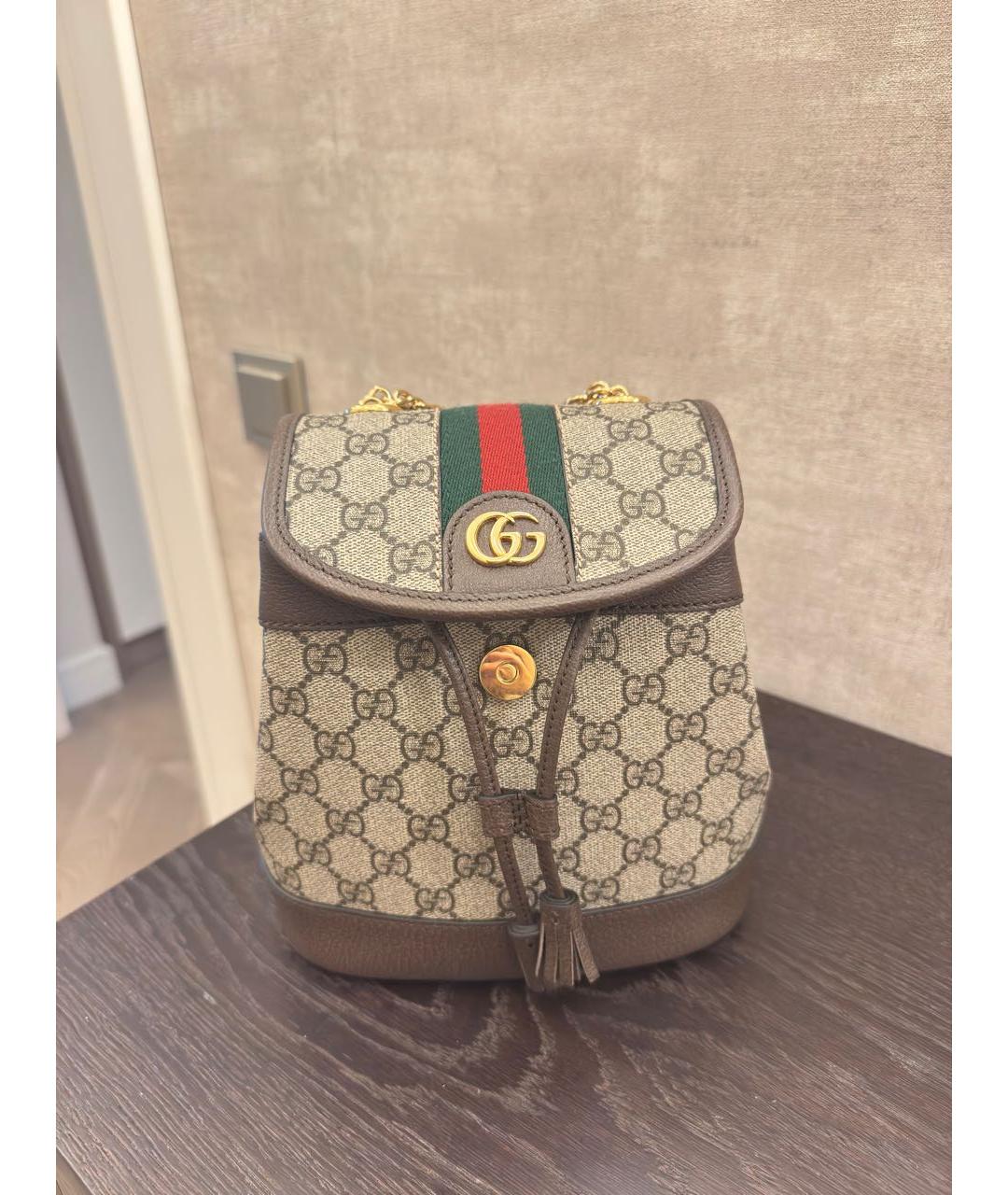 GUCCI Бежевый рюкзак, фото 4