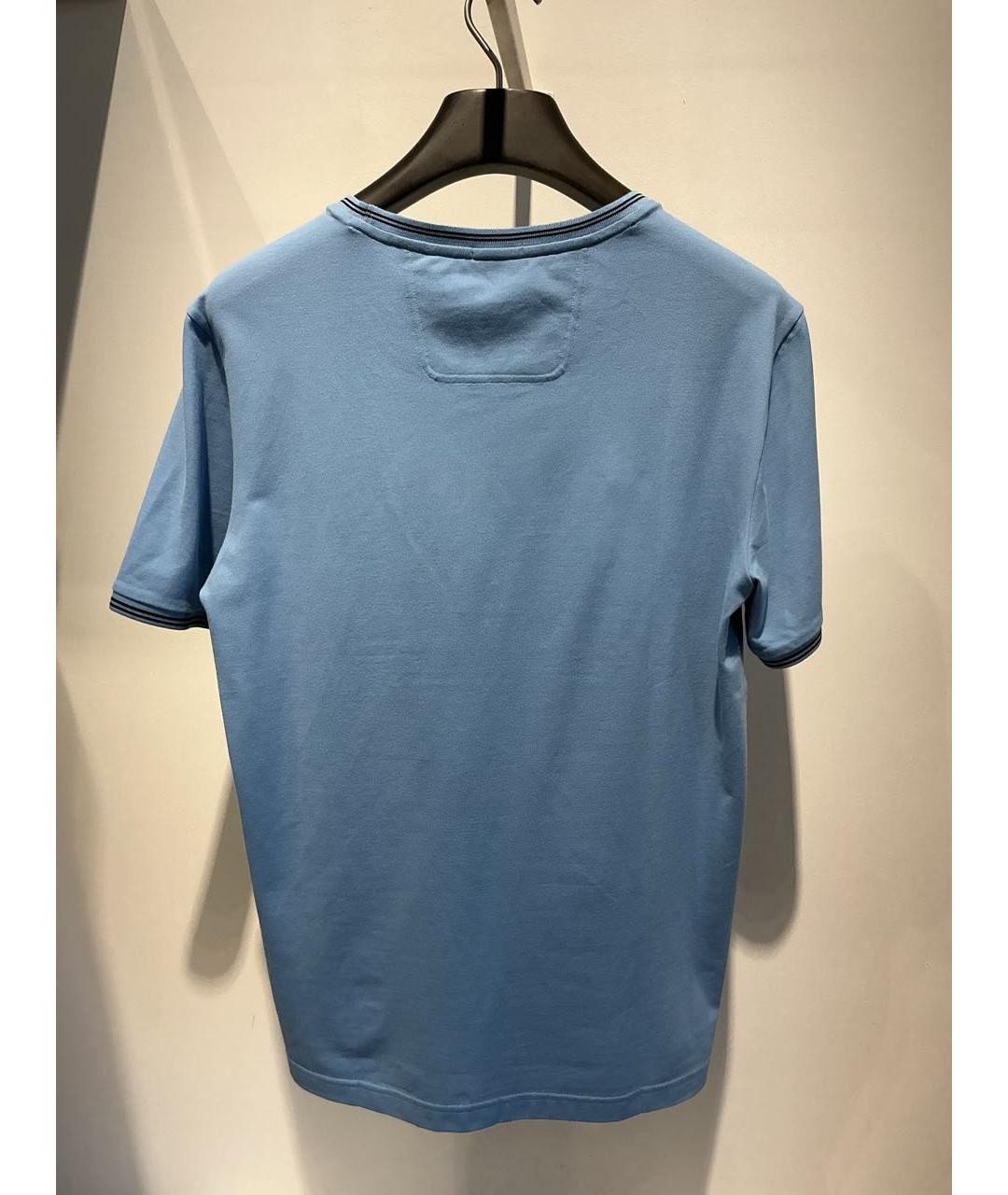 HUGO BOSS Голубая хлопковая футболка, фото 4