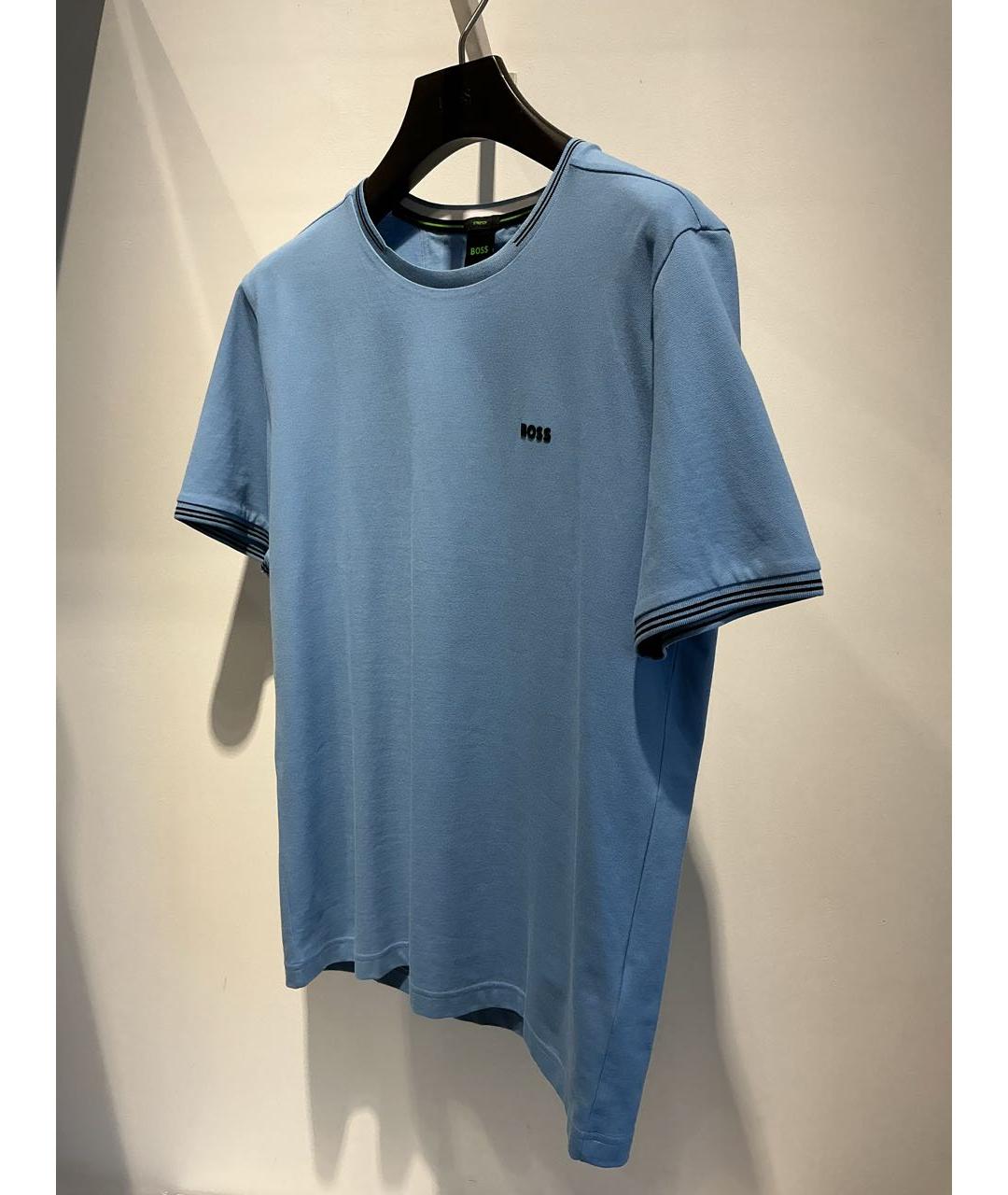 HUGO BOSS Голубая хлопковая футболка, фото 3