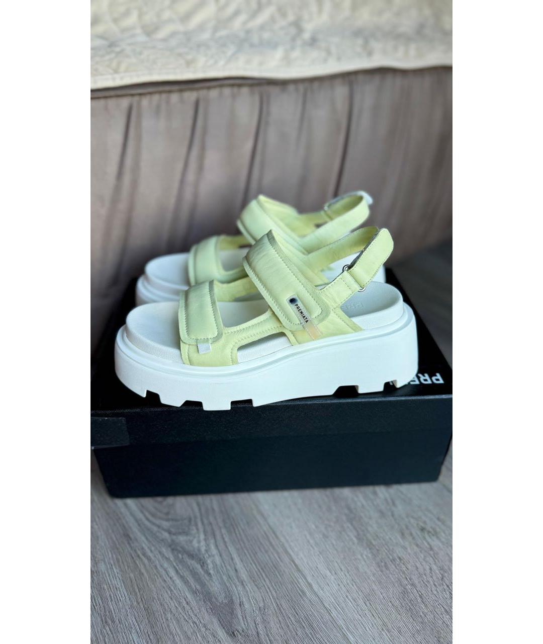 PREMIATA Желтые кожаные сандалии, фото 5