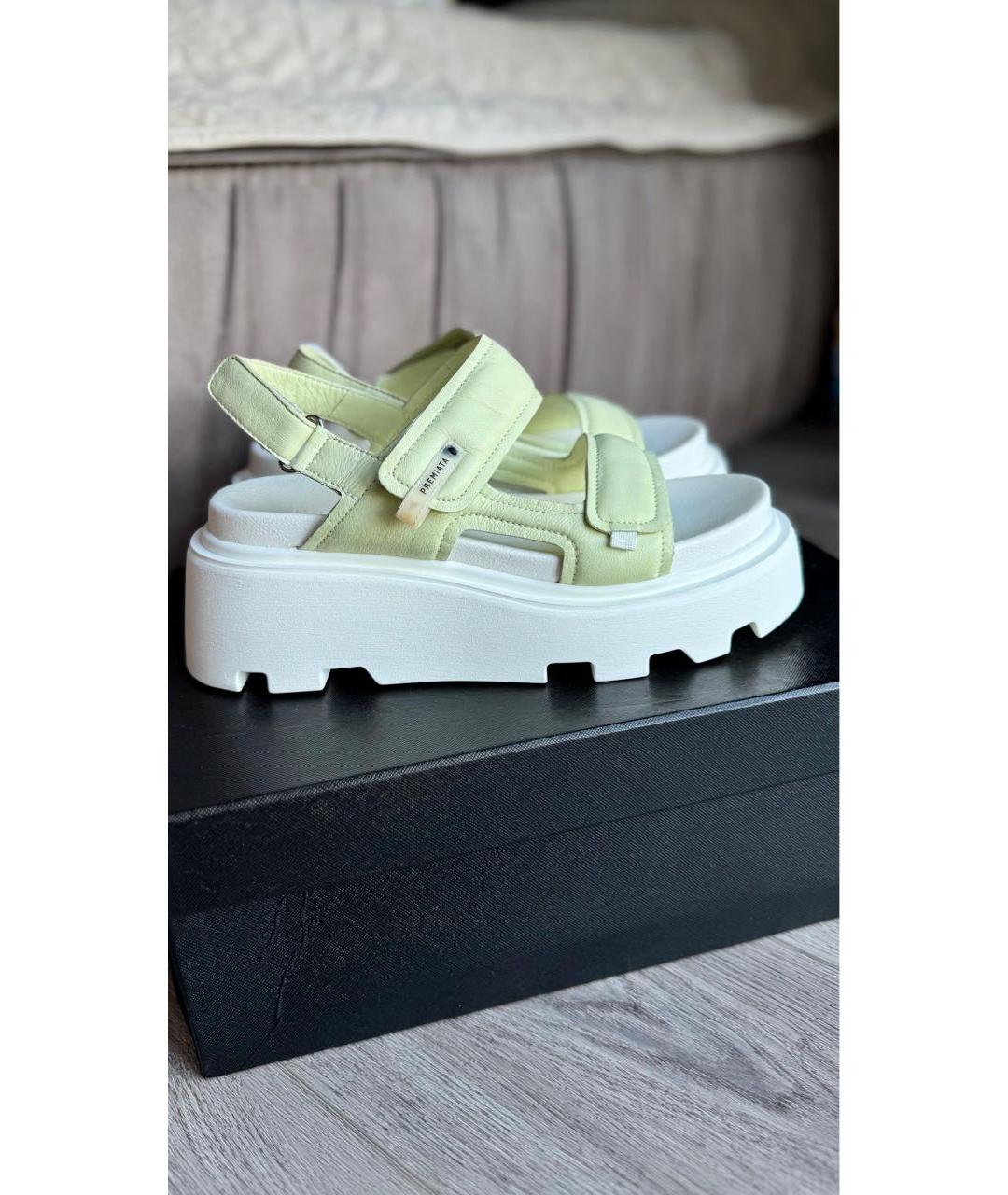 PREMIATA Желтые кожаные сандалии, фото 4