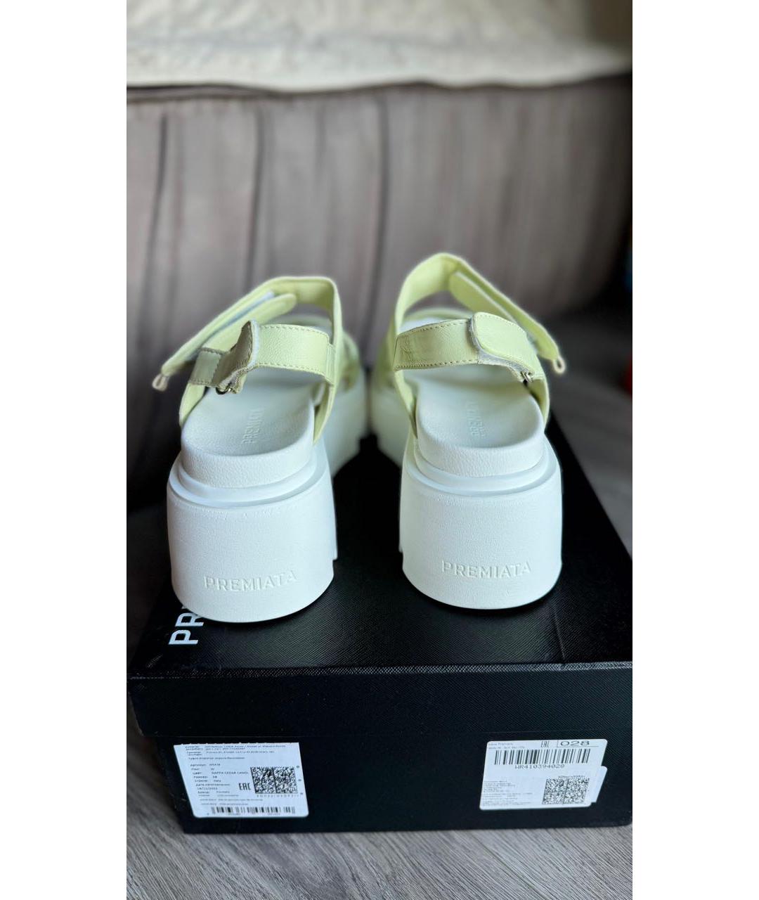 PREMIATA Желтые кожаные сандалии, фото 2