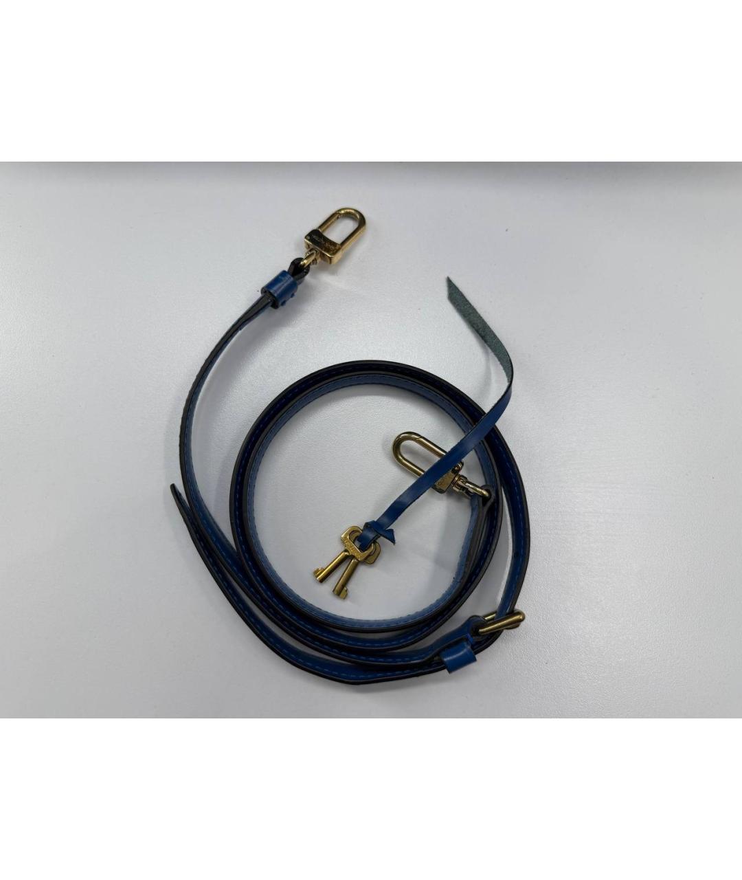 LOUIS VUITTON Синий кожаный портфель, фото 4