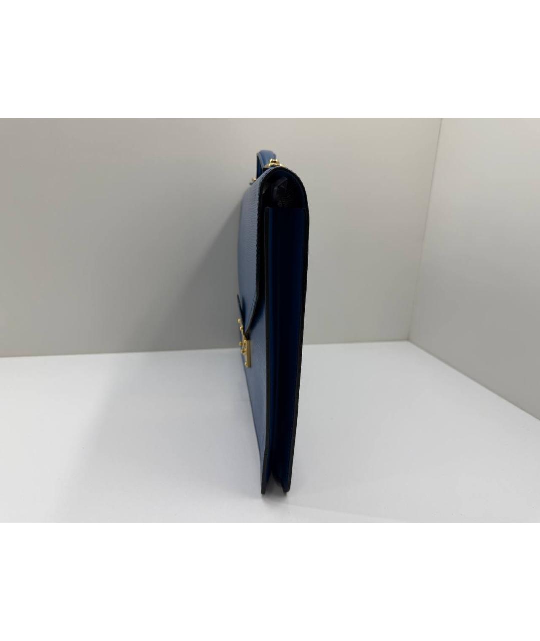 LOUIS VUITTON Синий кожаный портфель, фото 6