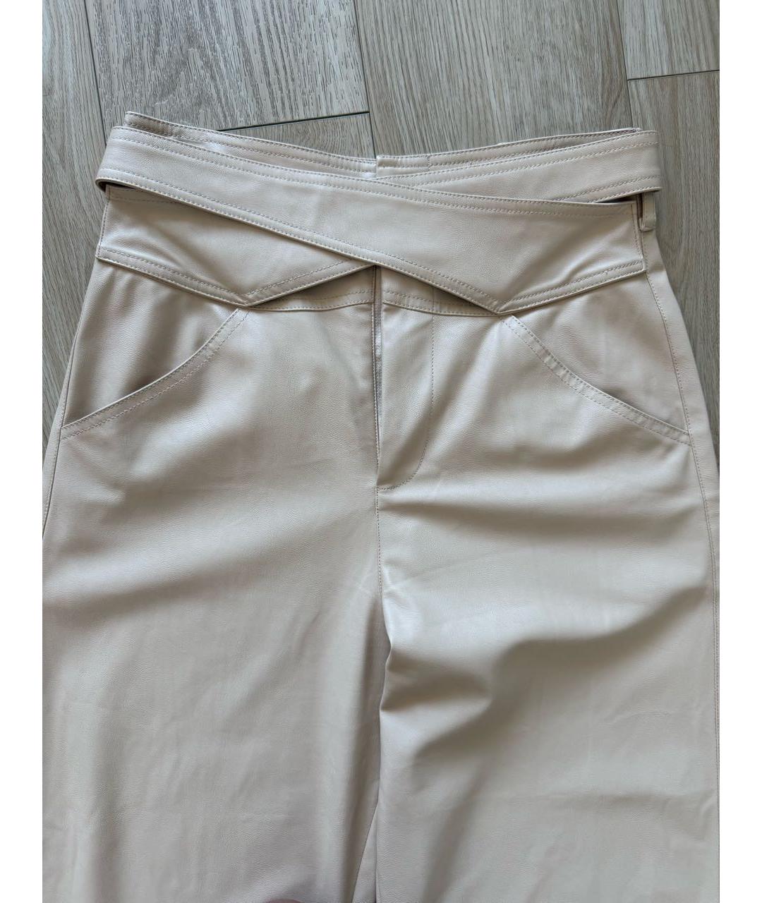 PINKO Бежевые полиэстеровые брюки узкие, фото 3
