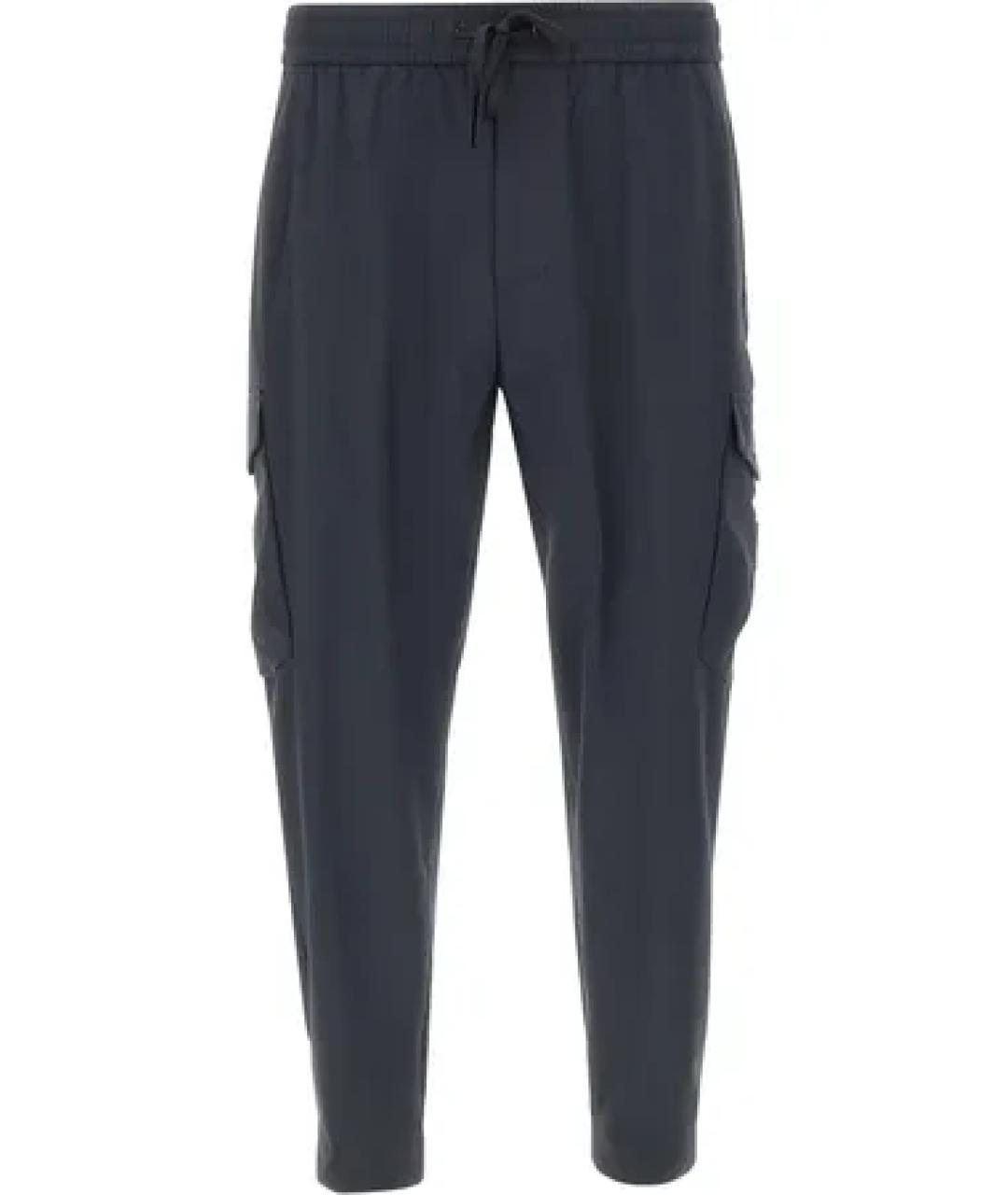 HUGO BOSS Черные полиэстеровые повседневные брюки, фото 1