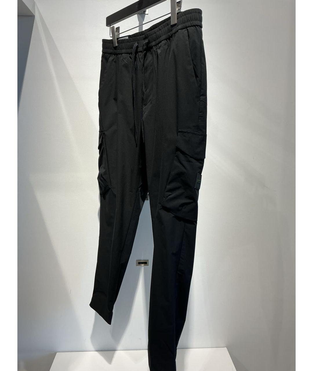 HUGO BOSS Черные полиэстеровые повседневные брюки, фото 3