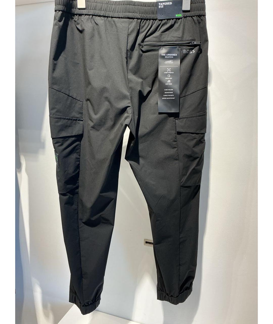 HUGO BOSS Черные полиэстеровые повседневные брюки, фото 4