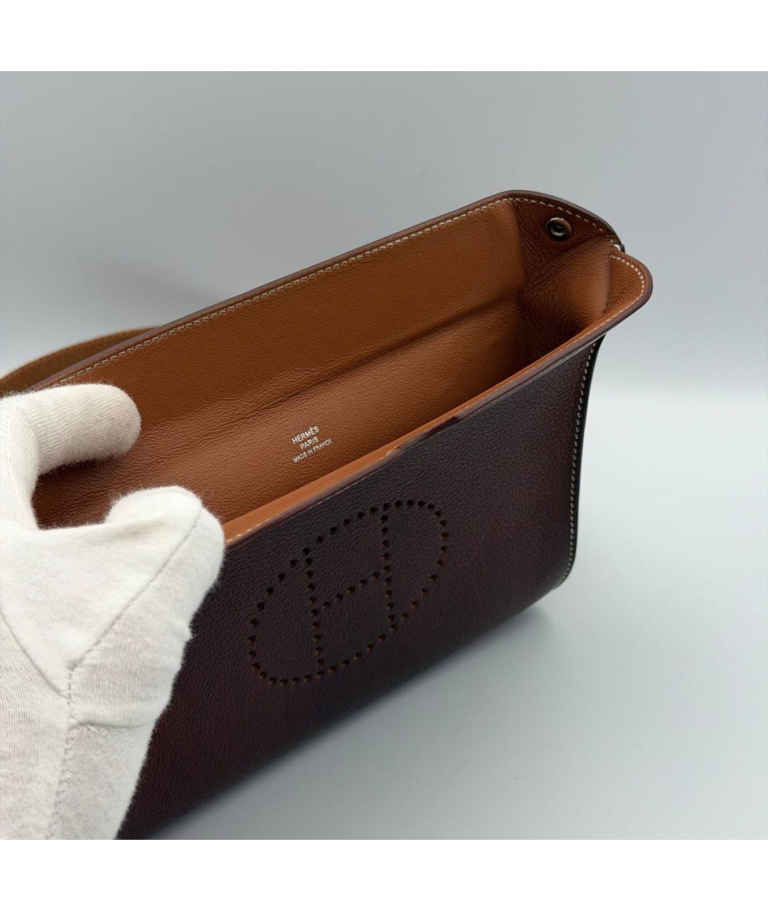 HERMES Коричневая кожаная сумка на плечо, фото 2