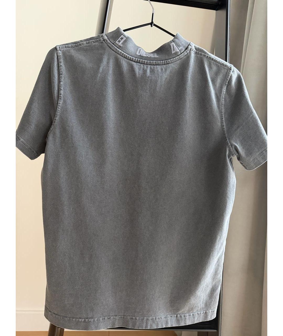 DIESEL Серая хлопковая футболка, фото 2