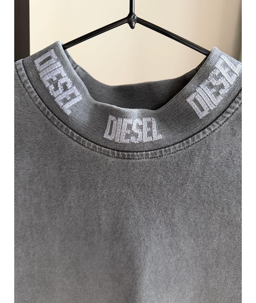 DIESEL Серая хлопковая футболка, фото 4
