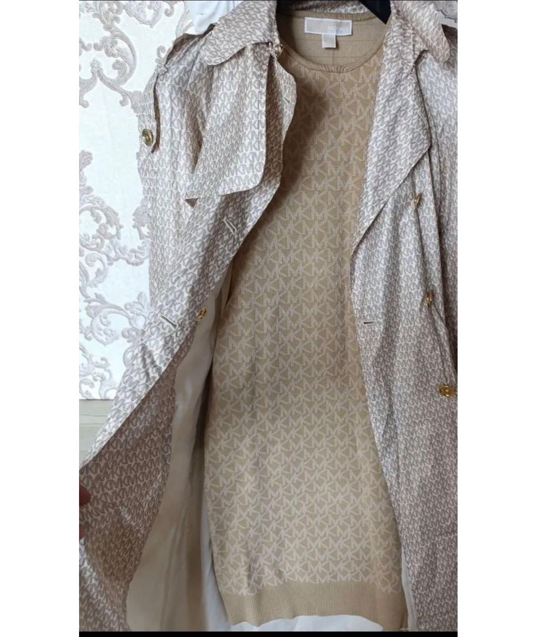 MICHAEL KORS Бежевый полиэстеровый тренч/плащ, фото 4