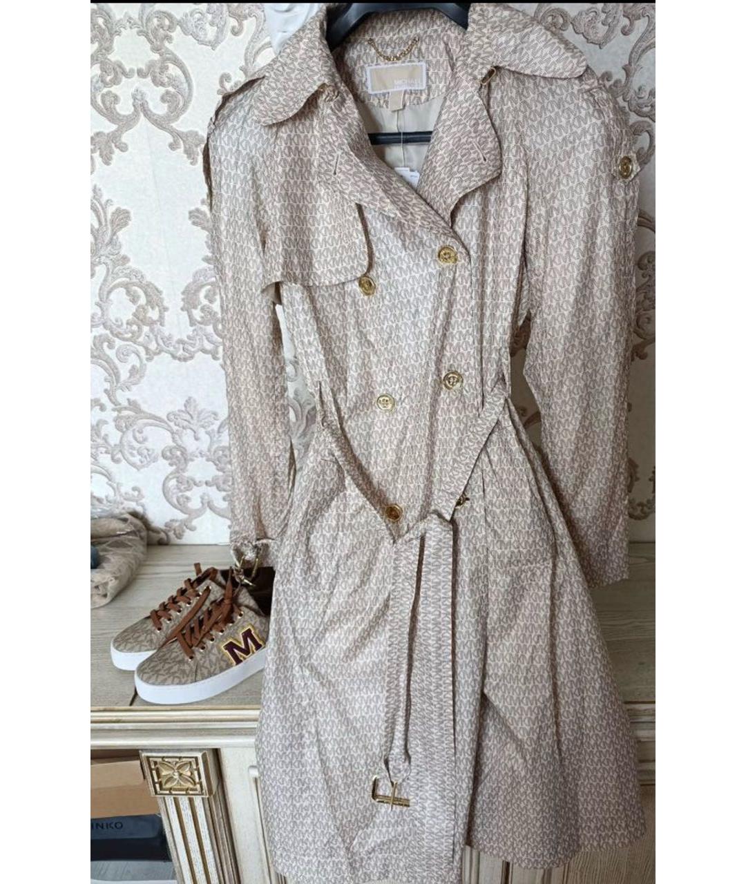 MICHAEL KORS Бежевый полиэстеровый тренч/плащ, фото 5
