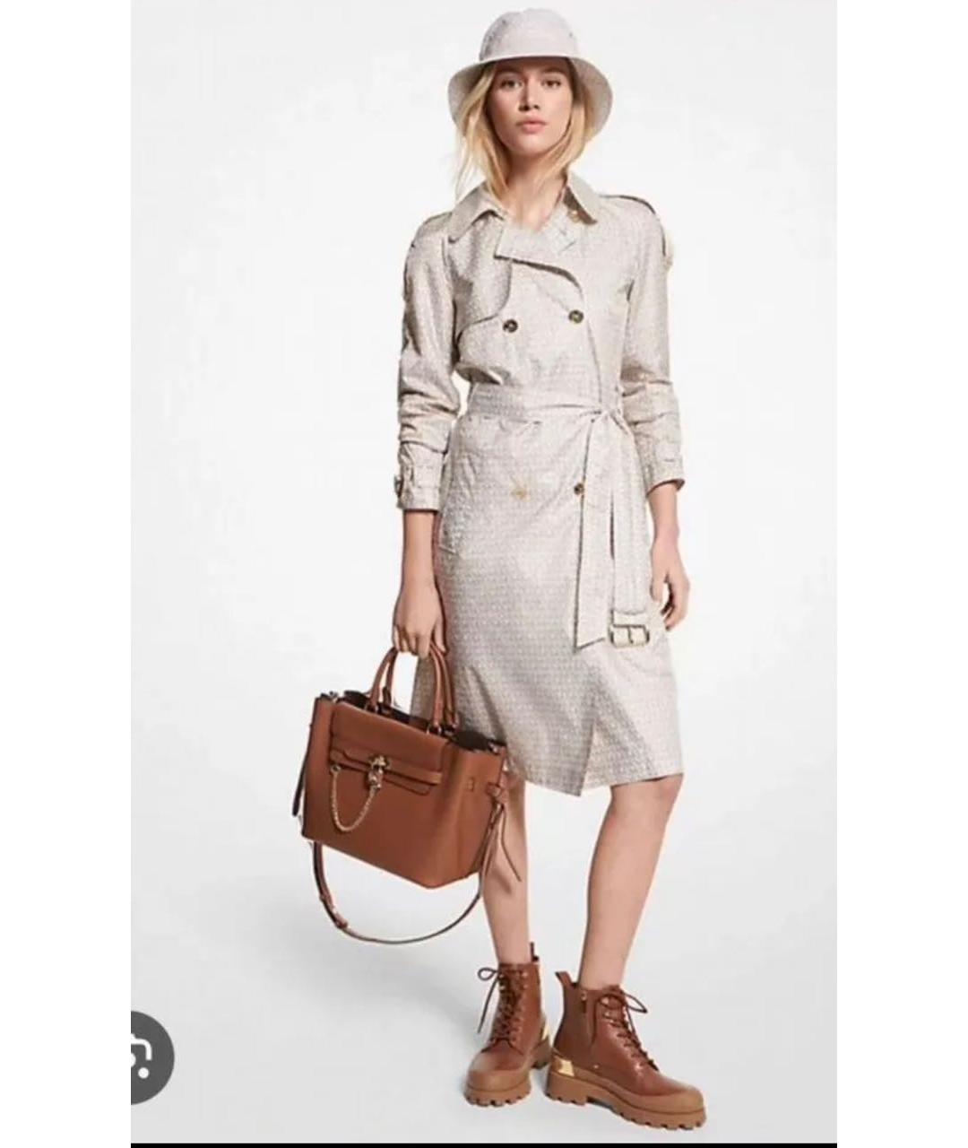 MICHAEL KORS Бежевый полиэстеровый тренч/плащ, фото 6