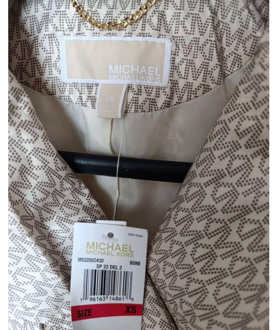 MICHAEL KORS Бежевый полиэстеровый тренч/плащ, фото 3