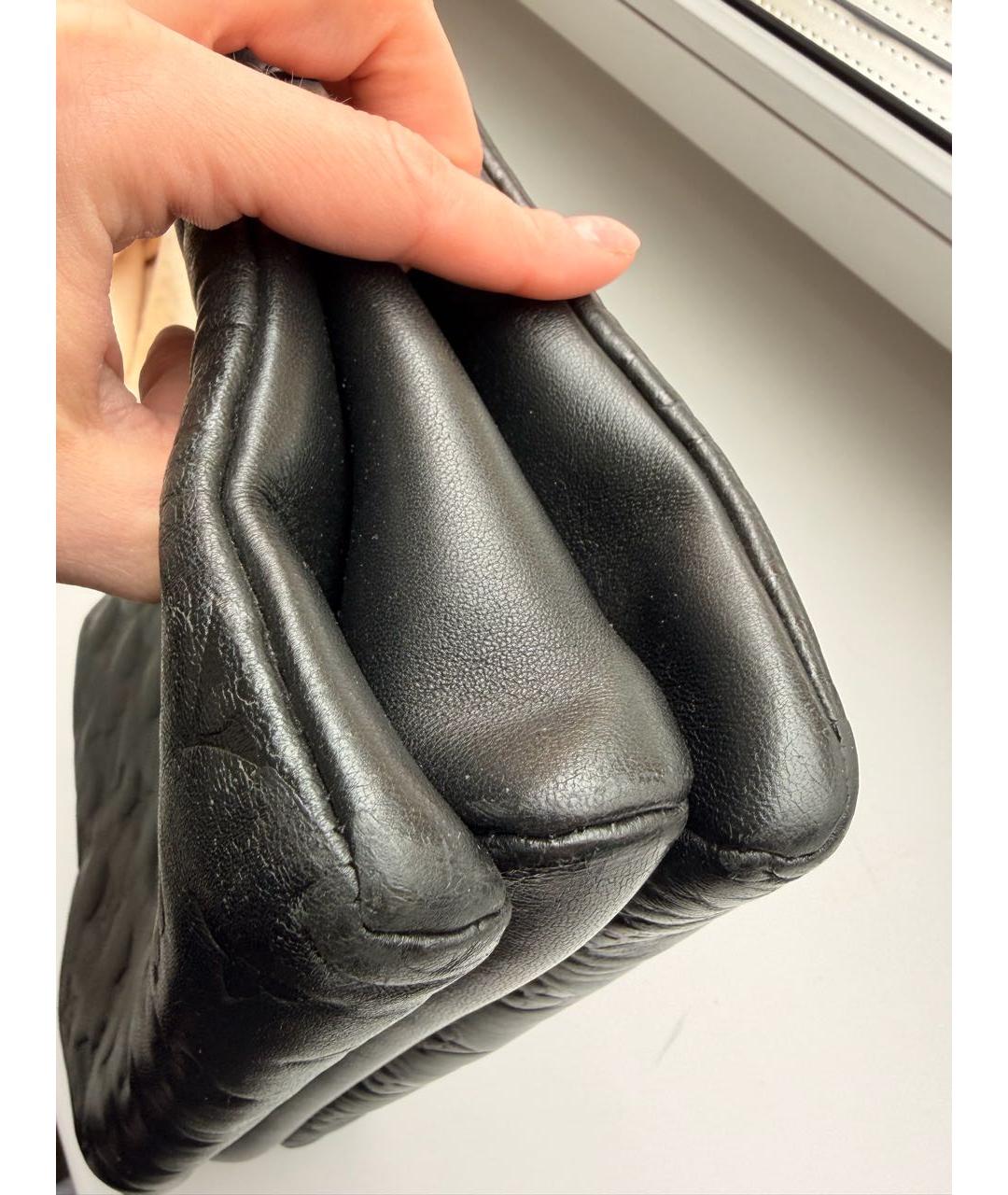 LOUIS VUITTON Черная кожаная сумка через плечо, фото 6