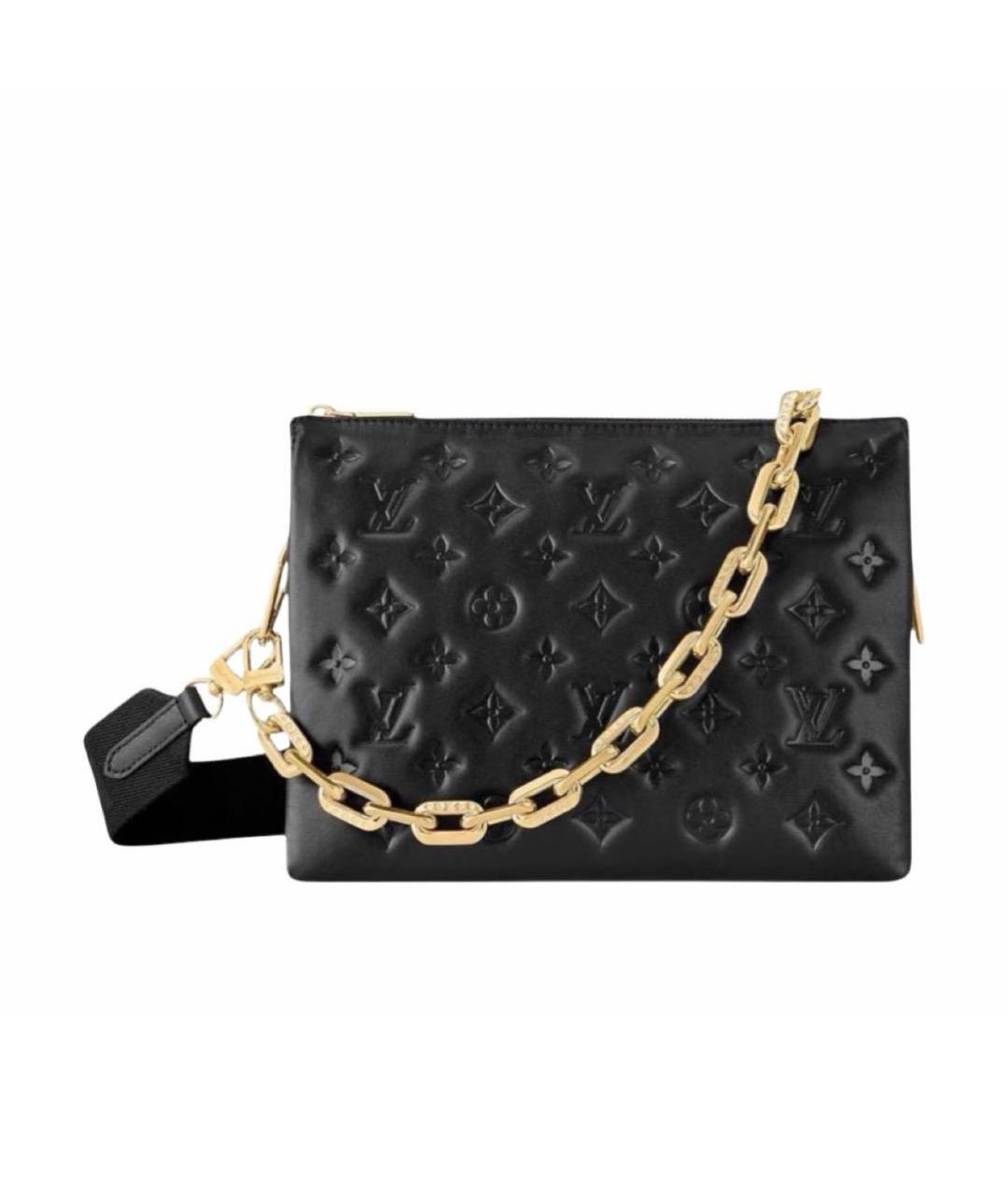 LOUIS VUITTON Черная кожаная сумка через плечо, фото 9