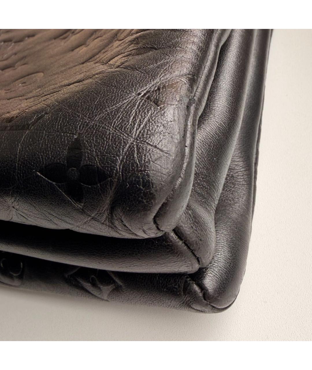 LOUIS VUITTON Черная кожаная сумка через плечо, фото 7