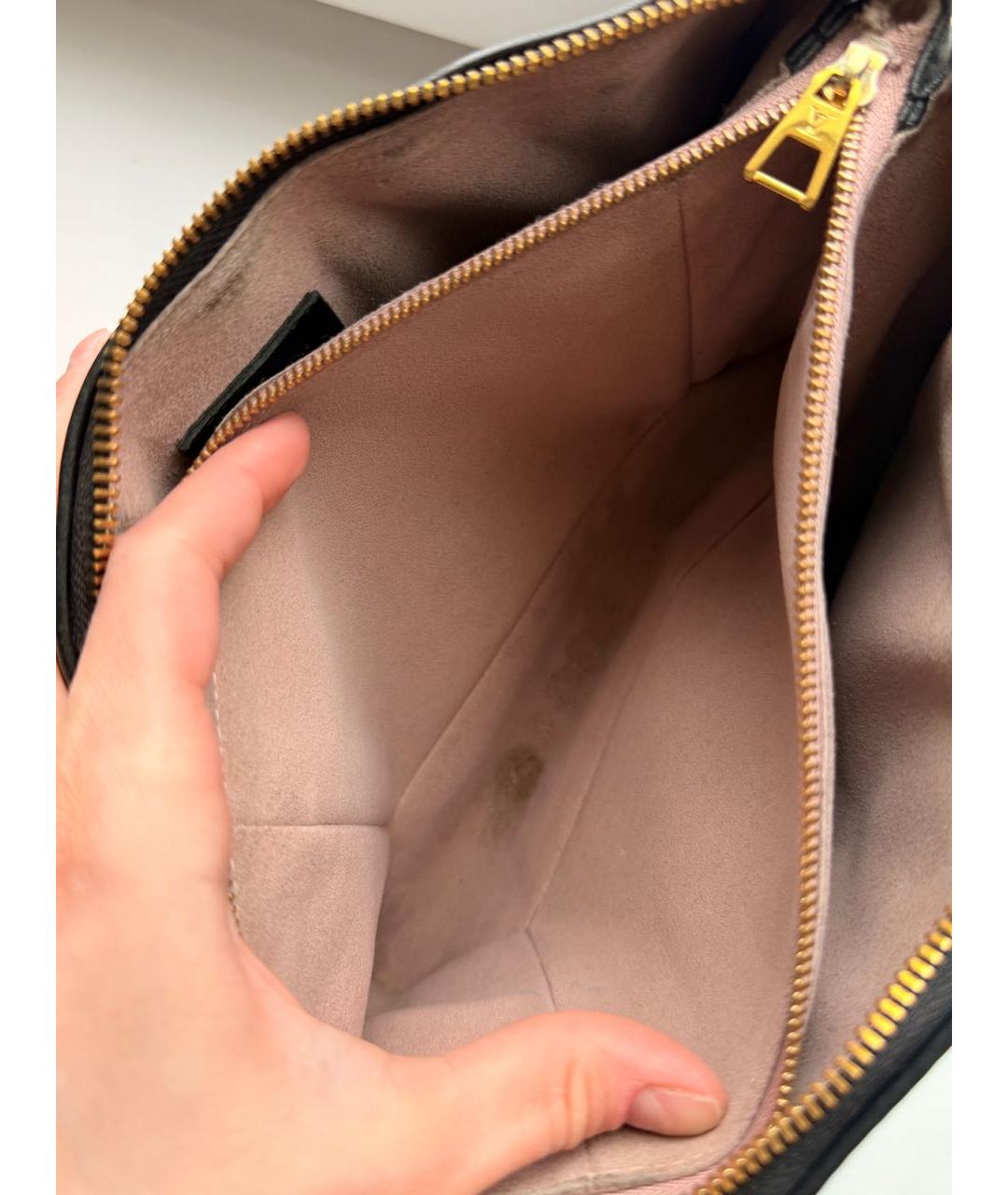 LOUIS VUITTON Черная кожаная сумка через плечо, фото 5