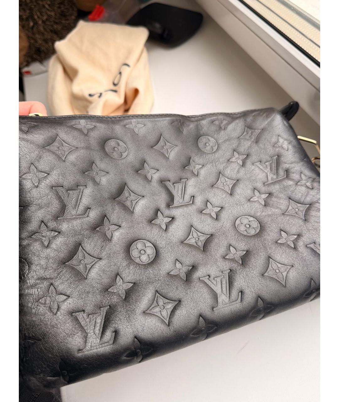 LOUIS VUITTON Черная кожаная сумка через плечо, фото 2