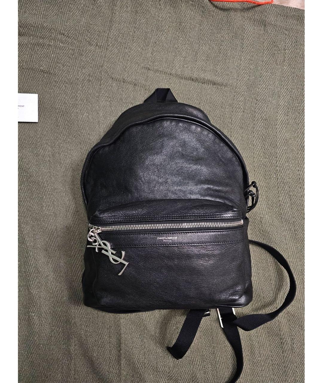 SAINT LAURENT Черный кожаный рюкзак, фото 9