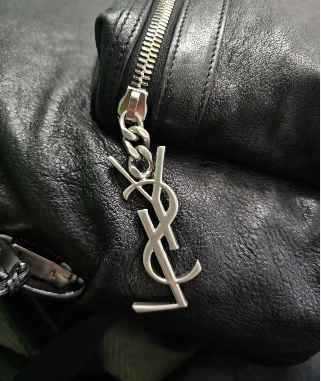 SAINT LAURENT Черный кожаный рюкзак, фото 6