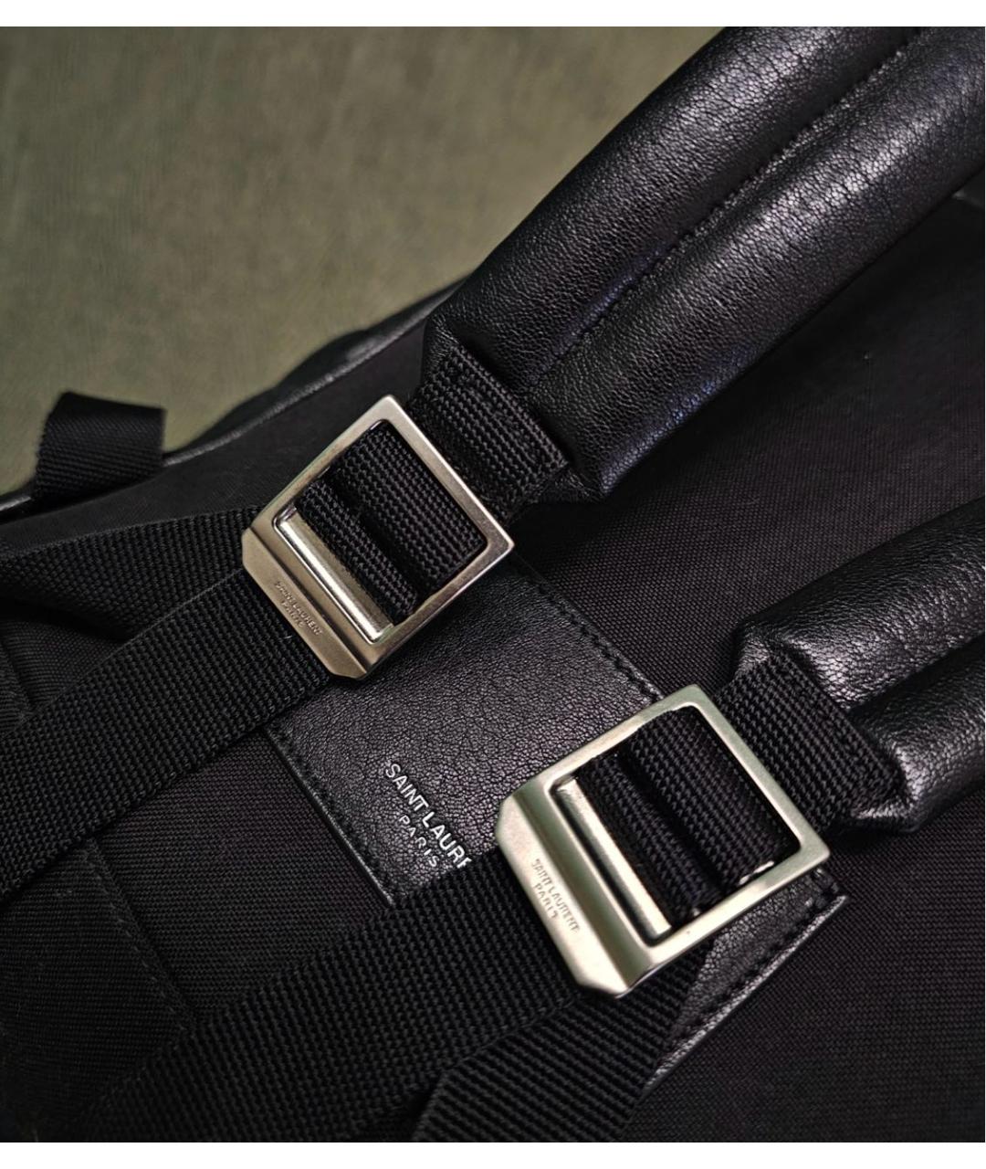 SAINT LAURENT Черный кожаный рюкзак, фото 5