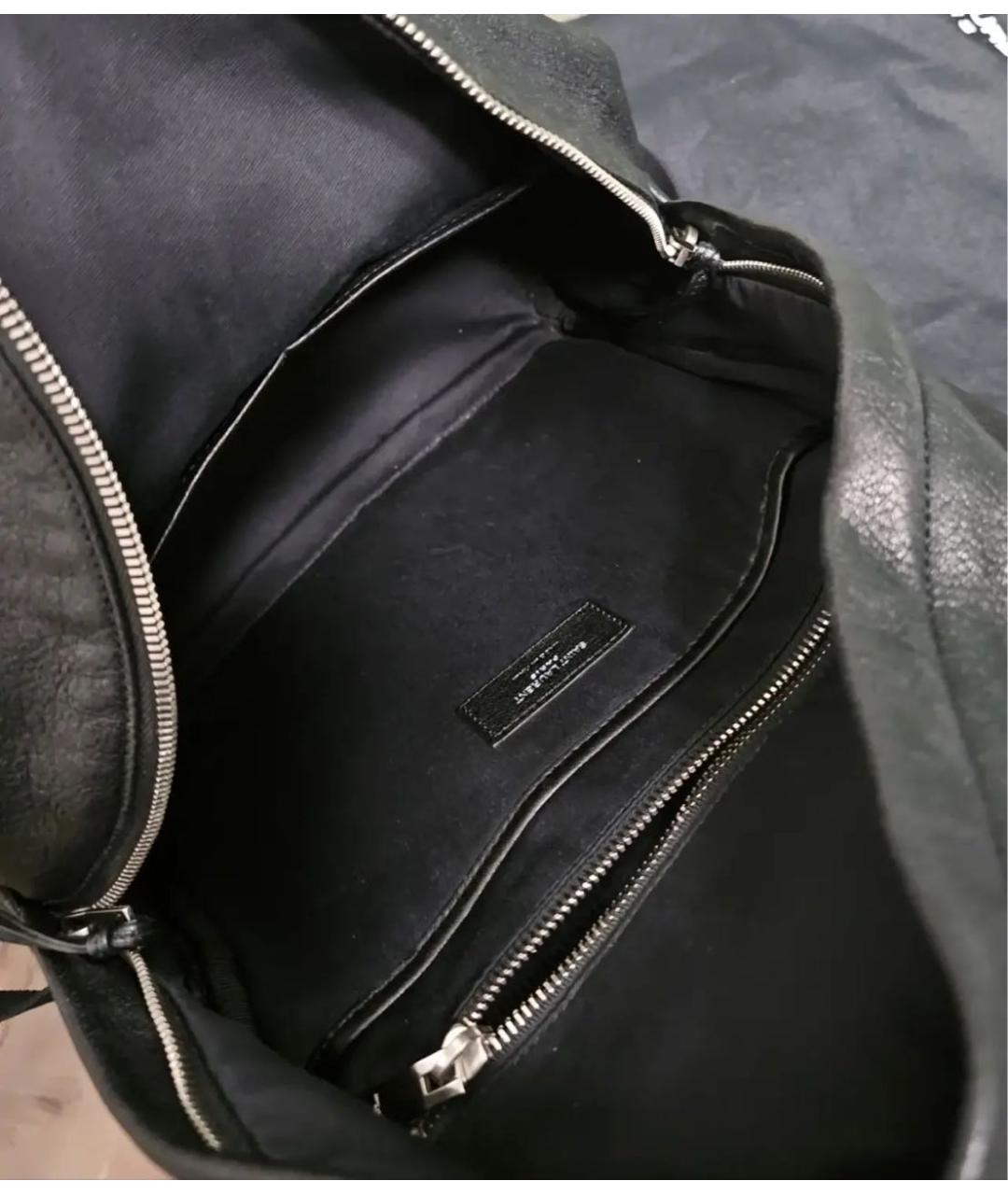 SAINT LAURENT Черный кожаный рюкзак, фото 4