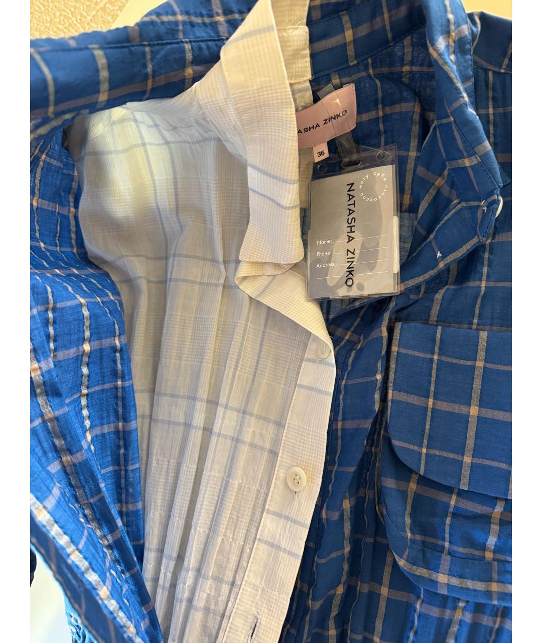 NATASHA DENONA Синее хлопковое повседневное платье, фото 8