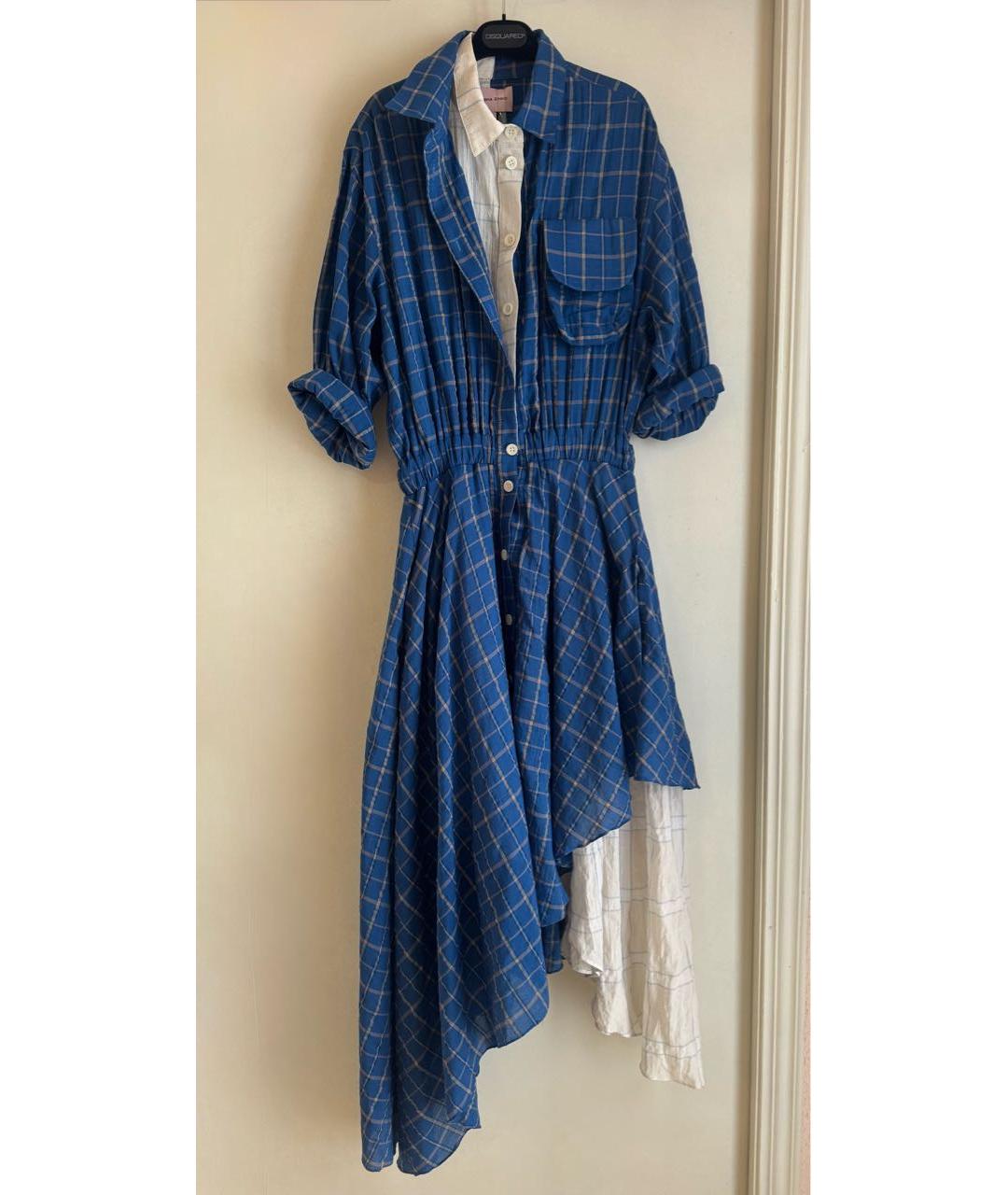 NATASHA DENONA Синее хлопковое повседневное платье, фото 6