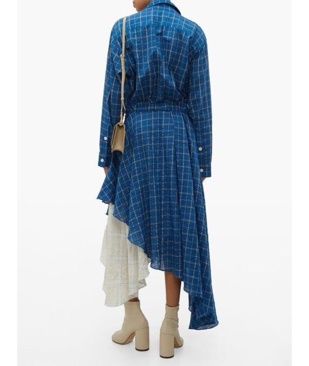 NATASHA DENONA Синее хлопковое повседневное платье, фото 4