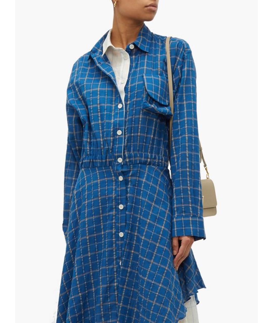 NATASHA DENONA Синее хлопковое повседневное платье, фото 5