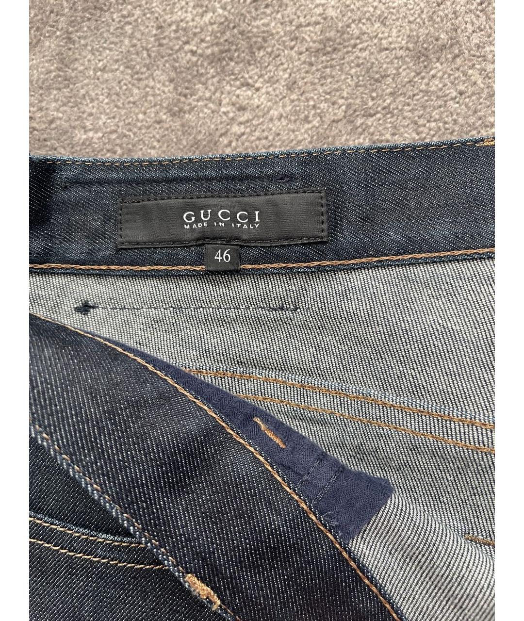 GUCCI Темно-синие хлопко-эластановые джинсы скинни, фото 6