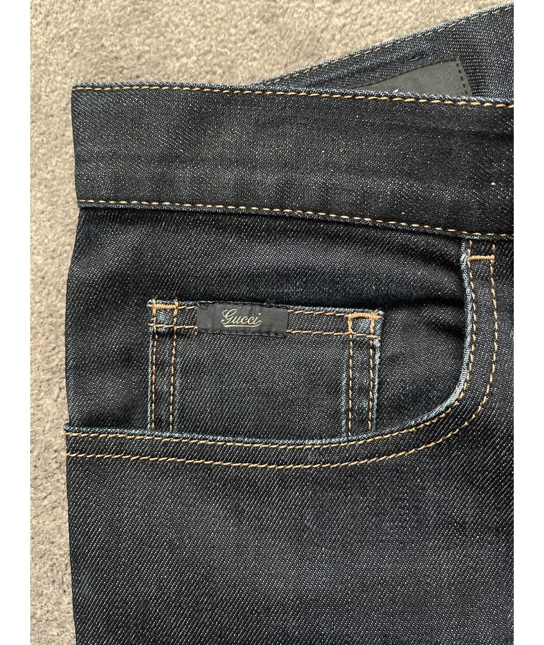 GUCCI Темно-синие хлопко-эластановые джинсы скинни, фото 5