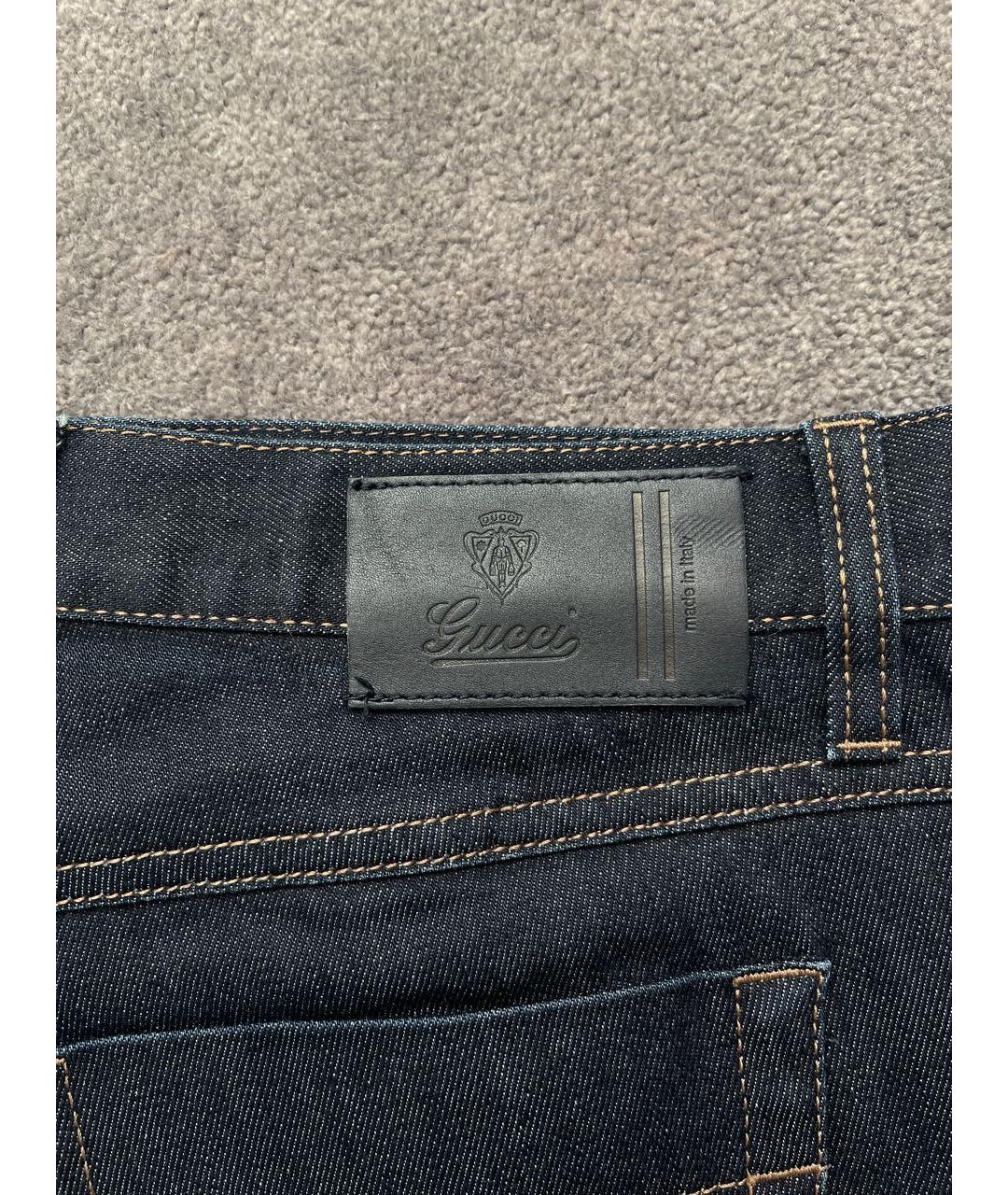 GUCCI Темно-синие хлопко-эластановые джинсы скинни, фото 8