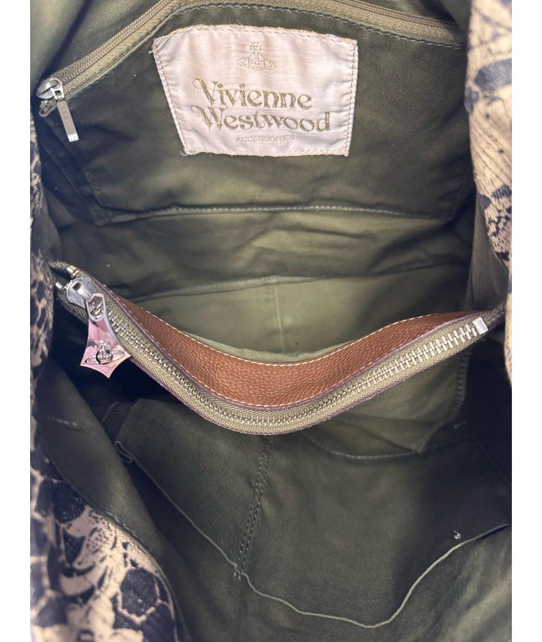 VIVIENNE WESTWOOD Бежевая сумка с короткими ручками, фото 4